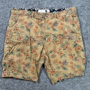 Denim & Flower Ricky Singh Mens Chino Shorts Size 36 Tropical Floral Mid Rise